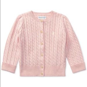 Ralph Lauren Pink Mini Cable Cardigan - 12 Mths